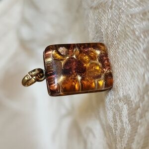 Muruno glass pendant brown pink amber